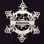 Personalized Christmas Wreath Laser Engraved Snowflake Stainless Steel Tree Ornament