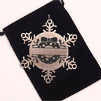 Personalized Christmas Wreath Laser Engraved Snowflake Stainless Steel Tree Ornament