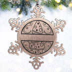 Personalized Family Name Laser Engraved Stainless Steel Snowflake Tree Keepsake Ornament