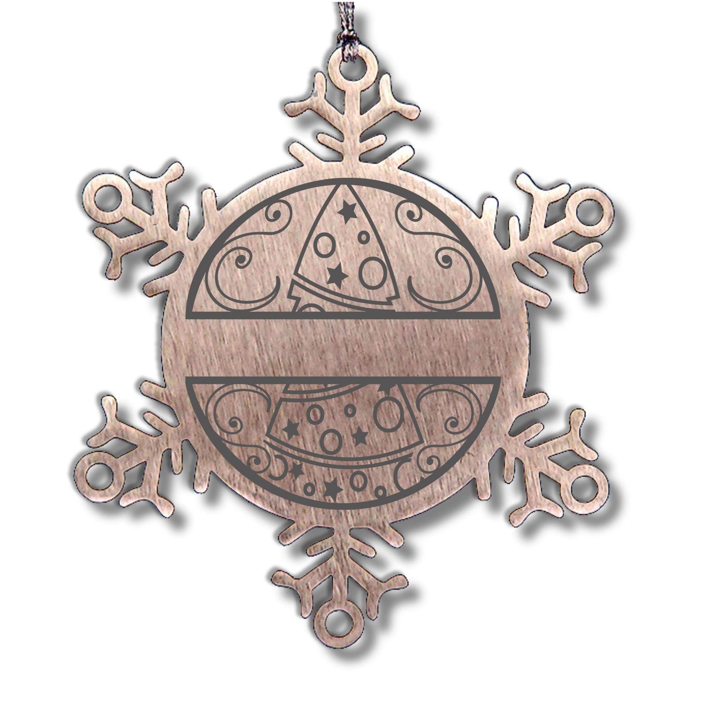 Personalized Family Name Laser Engraved Stainless Steel Snowflake Tree Keepsake Ornament