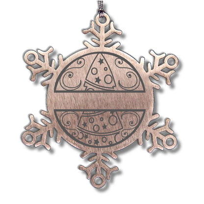 Personalized Family Name Laser Engraved Stainless Steel Snowflake Tree Keepsake Ornament