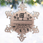 Personalized Family Name Laser Engraved Stainless Steel Snowflake Tree Ornament Santa's Mail