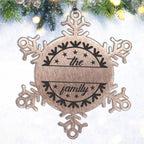 Personalized Family Name Snowflake Ornament – Custom Stainless Steel Christmas Keepsake with Gift Bag – Engraved Holiday Decor for Family or Friends