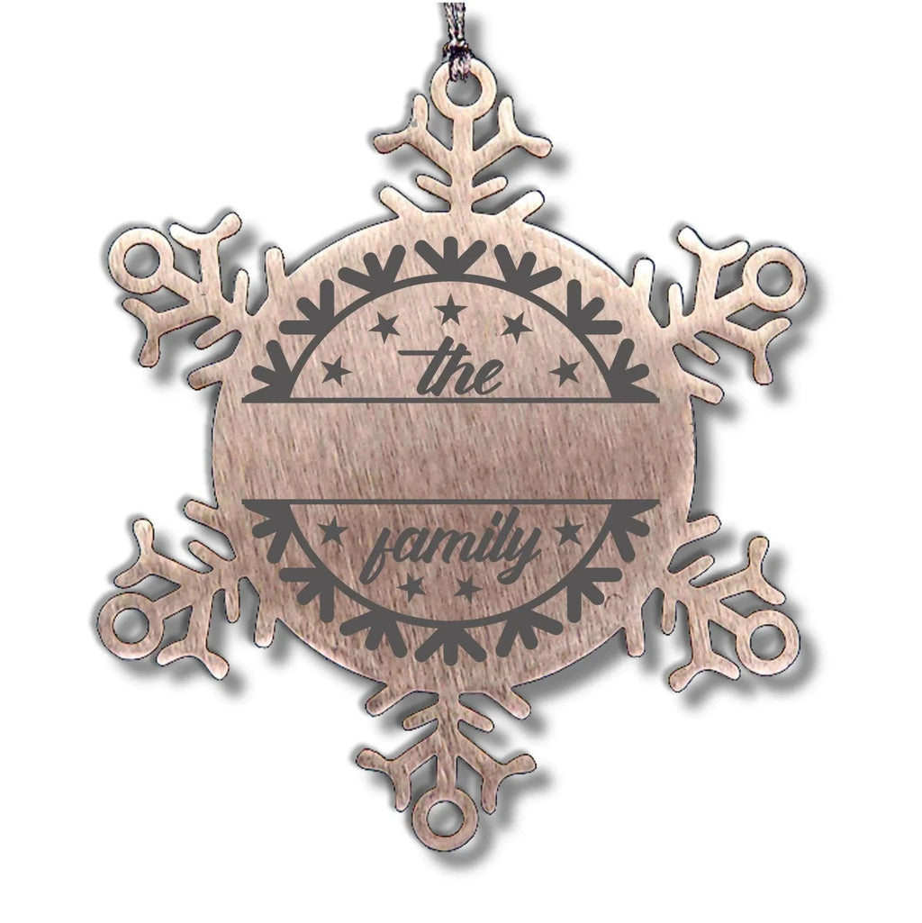 Personalized Family Name Snowflake Ornament – Custom Stainless Steel Christmas Keepsake with Gift Bag – Engraved Holiday Decor for Family or Friends