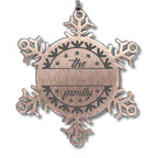 Personalized Family Name Snowflake Ornament – Custom Stainless Steel Christmas Keepsake with Gift Bag – Engraved Holiday Decor for Family or Friends