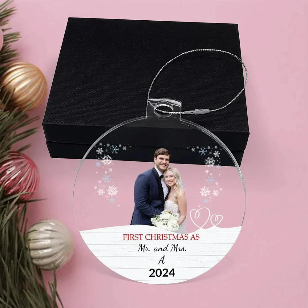 Personalized Our First Christmas as Mr. and Mrs. Acrylic Ornament