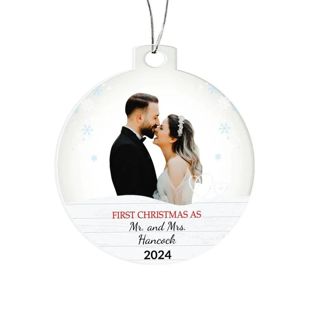 Personalized Our First Christmas as Mr. and Mrs. Acrylic Ornament