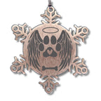 Personalized Pet Name Angel Remembrance Laser Engraved Stainless Steel Snowflake Tree Ornament
