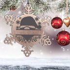 Personalized Santa Claus Family Name Laser Engraved Stainless Steel Snowflake Tree Ornament