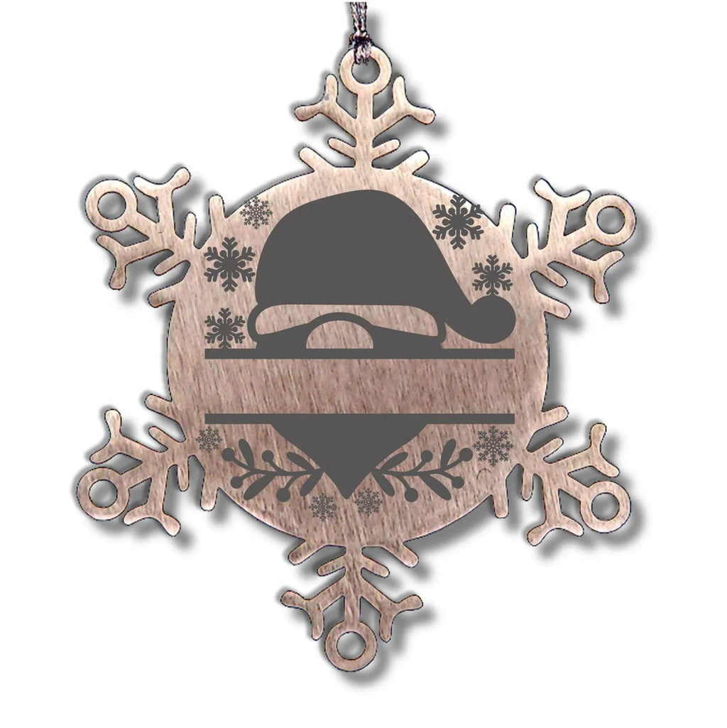 Personalized Santa Claus Family Name Laser Engraved Stainless Steel Snowflake Tree Ornament