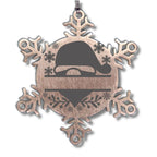 Personalized Santa Claus Family Name Laser Engraved Stainless Steel Snowflake Tree Ornament