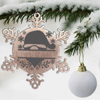 Personalized Santa Claus Family Name Laser Engraved Stainless Steel Snowflake Tree Ornament