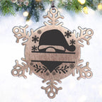 Personalized Santa Claus Family Name Laser Engraved Stainless Steel Snowflake Tree Ornament