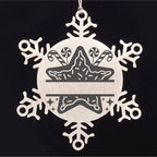 Personalized Snowflake Christmas Star Cookie Tree Ornament Family Name Laser Engraved Stainless Steel