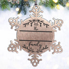 Personalized Snowflake Family Name Laser Engraved Stainless Steel Tree Ornament Heirloom Keepsake