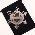 Personalized Snowman Snowflake Tree Ornament Family Name Laser Engraved Stainless Steel