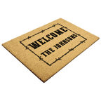 Personalized Western Welcome Doormat with Barbed Wire Frame – Custom Family Name Ranch-Style Outdoor Entrance Mat