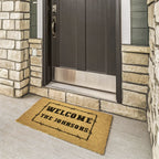 Personalized Western Welcome Doormat with Barbed Wire Frame – Custom Family Name Ranch-Style Outdoor Entrance Mat