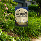 Personalized Halloween Garden Flag – “This Area is Controlled By” Custom Dog Name Yard Flag