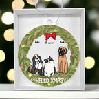 Pet Personalized Holiday Wreath Acrylic Keepsake Ornament