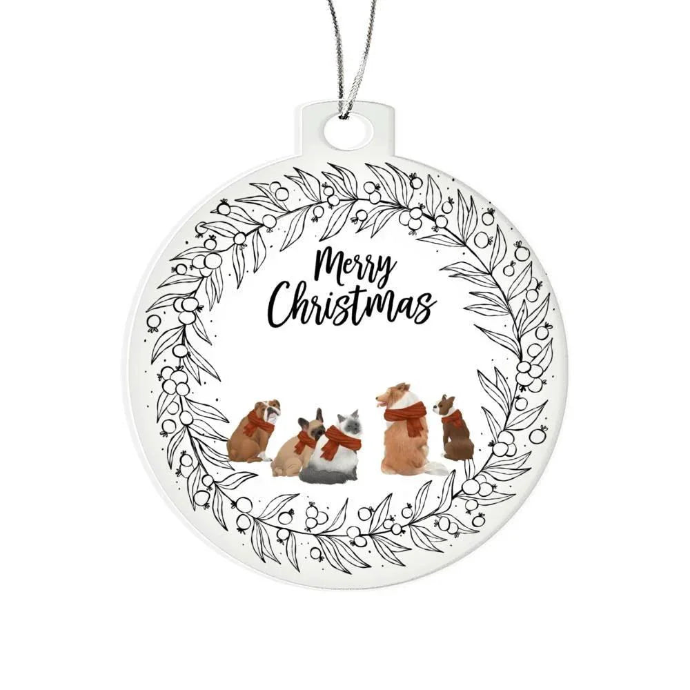 Pet Personalized Wreath Acrylic Keepsake Christmas Ornament