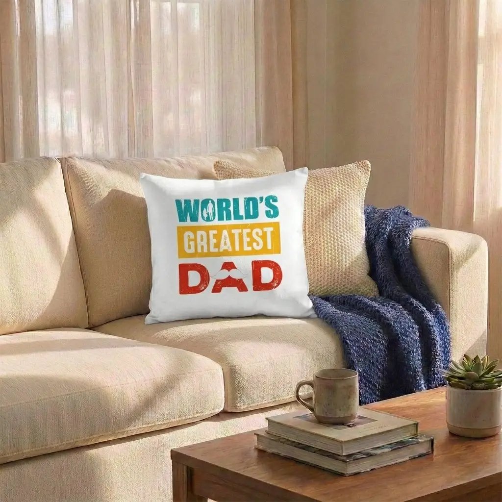 Gift for Dad World's Greatest Dad Indoor Outdoor Pillow