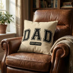 Personalized Dad Established Pillow – Custom Year Dad Throw Pillow – Gift for Dad – Father’s Day Gift – Rustic Farmhouse Indoor Outdoor Cushion