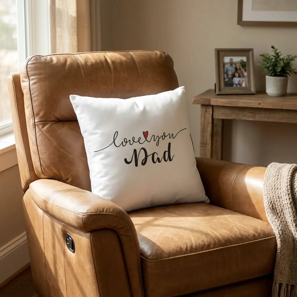 Dad Throw Pillow Gift for Father, Love You Dad Cushion, Indoor Outdoor Decorative Pillow, Father's Day Gift for Dad Home Decor