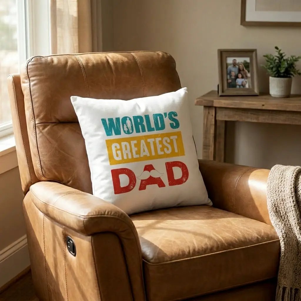 Gift for Dad World's Greatest Dad Indoor Outdoor Pillow