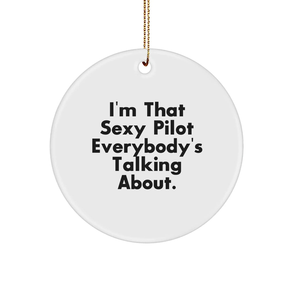Pilot Gifts from Friends for Christmas - I'm That Sexy Pilot Everybody's Talking About. Circle Ornament