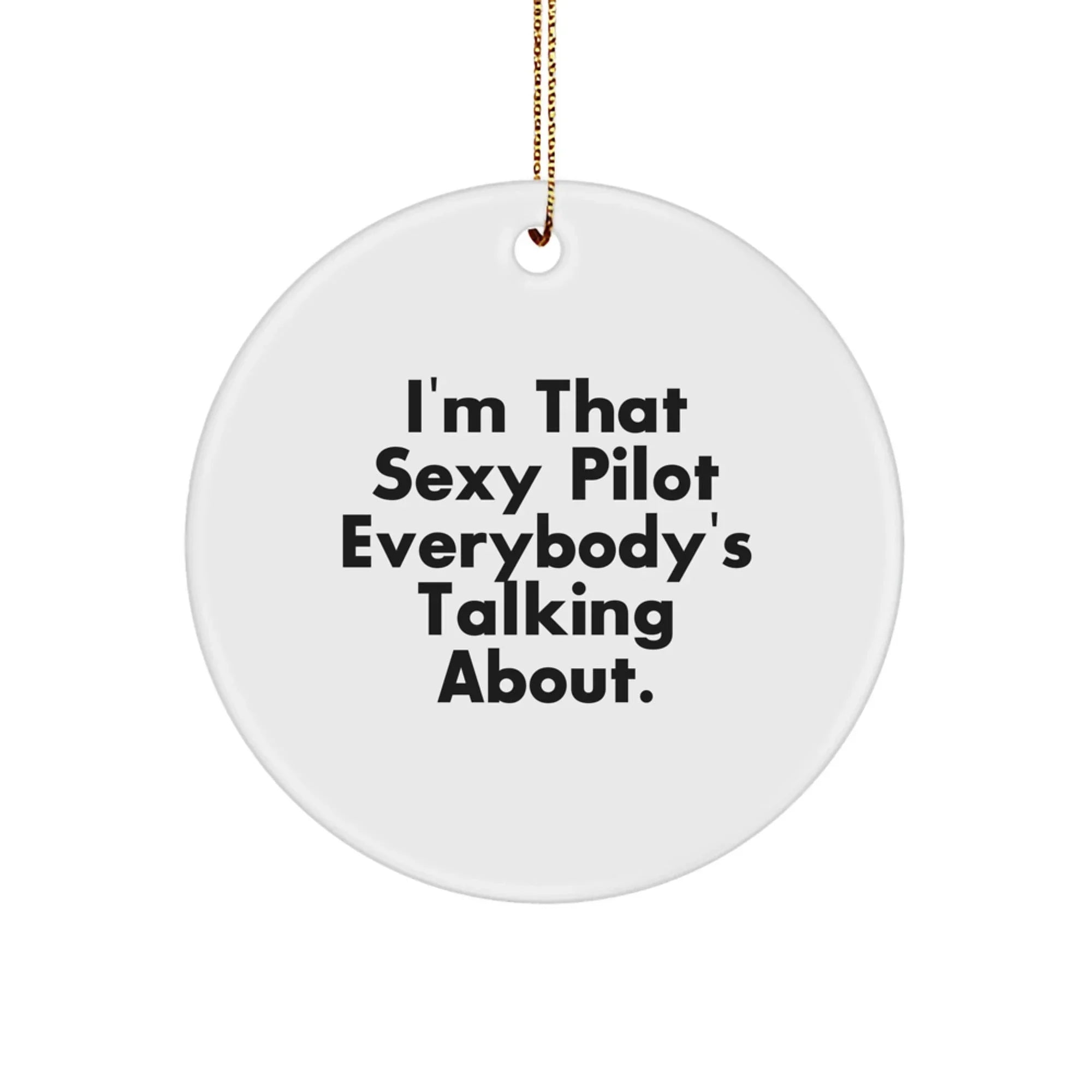 Pilot Gifts from Friends for Christmas - I'm That Sexy Pilot Everybody's Talking About. Circle Ornament