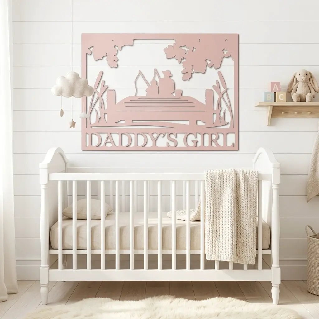 Fishing Buddies Custom Name Metal Art Wall Sign