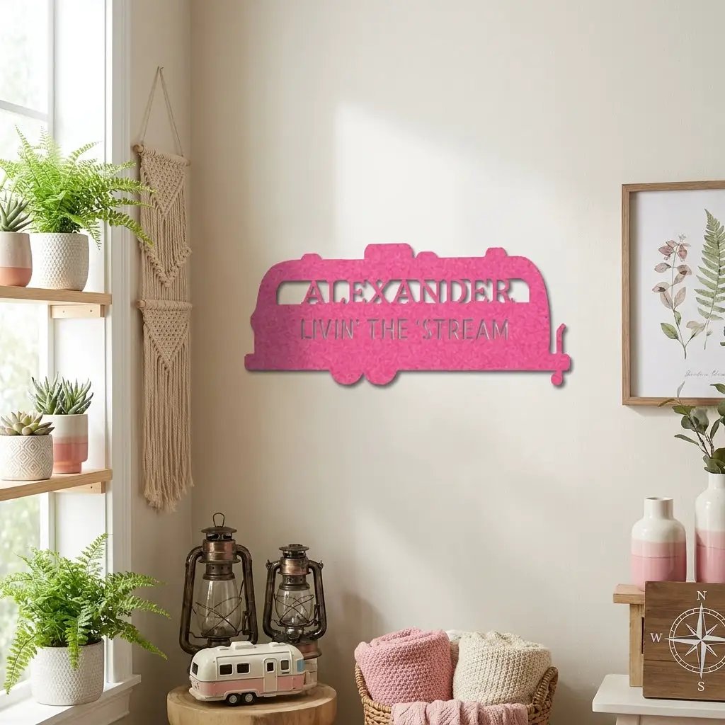 Personalized Airstream Camper Metal Sign – Custom RV Name Sign – Camper Decor – Outdoor RV Sign Gift