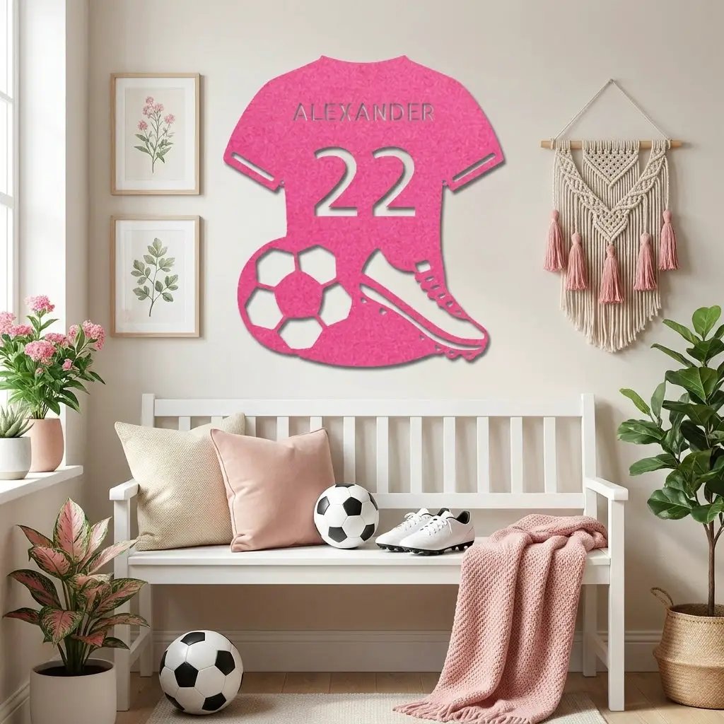 Soccer Jersey Monogram Custom Name Steel Sign Metal Wall Art