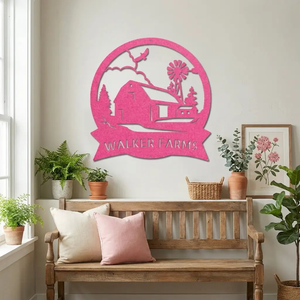 Barn Farmhouse Custom Name Metal Art Wall Sign