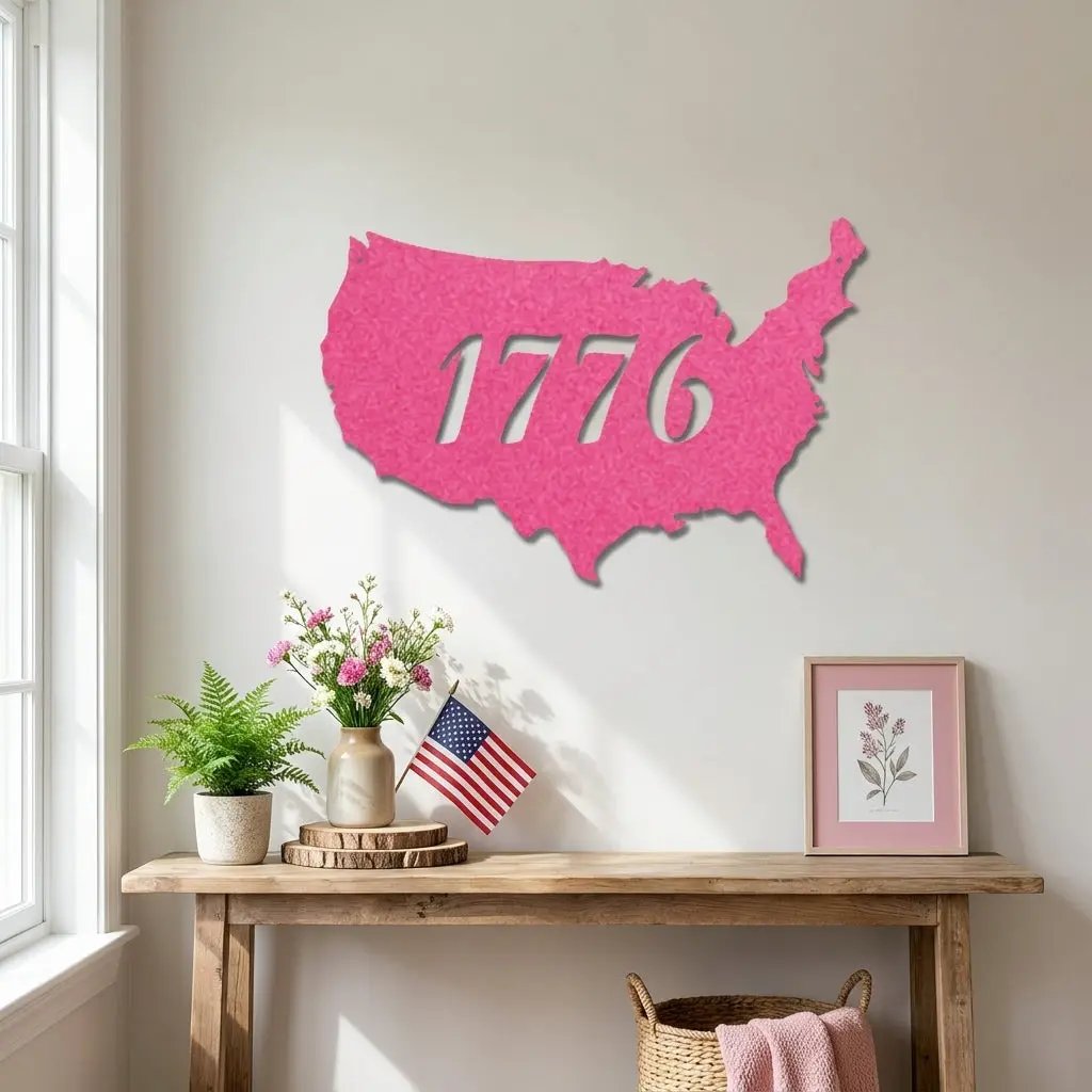 Patriotic Gift 1776 Metal Art Steel Wall Sign