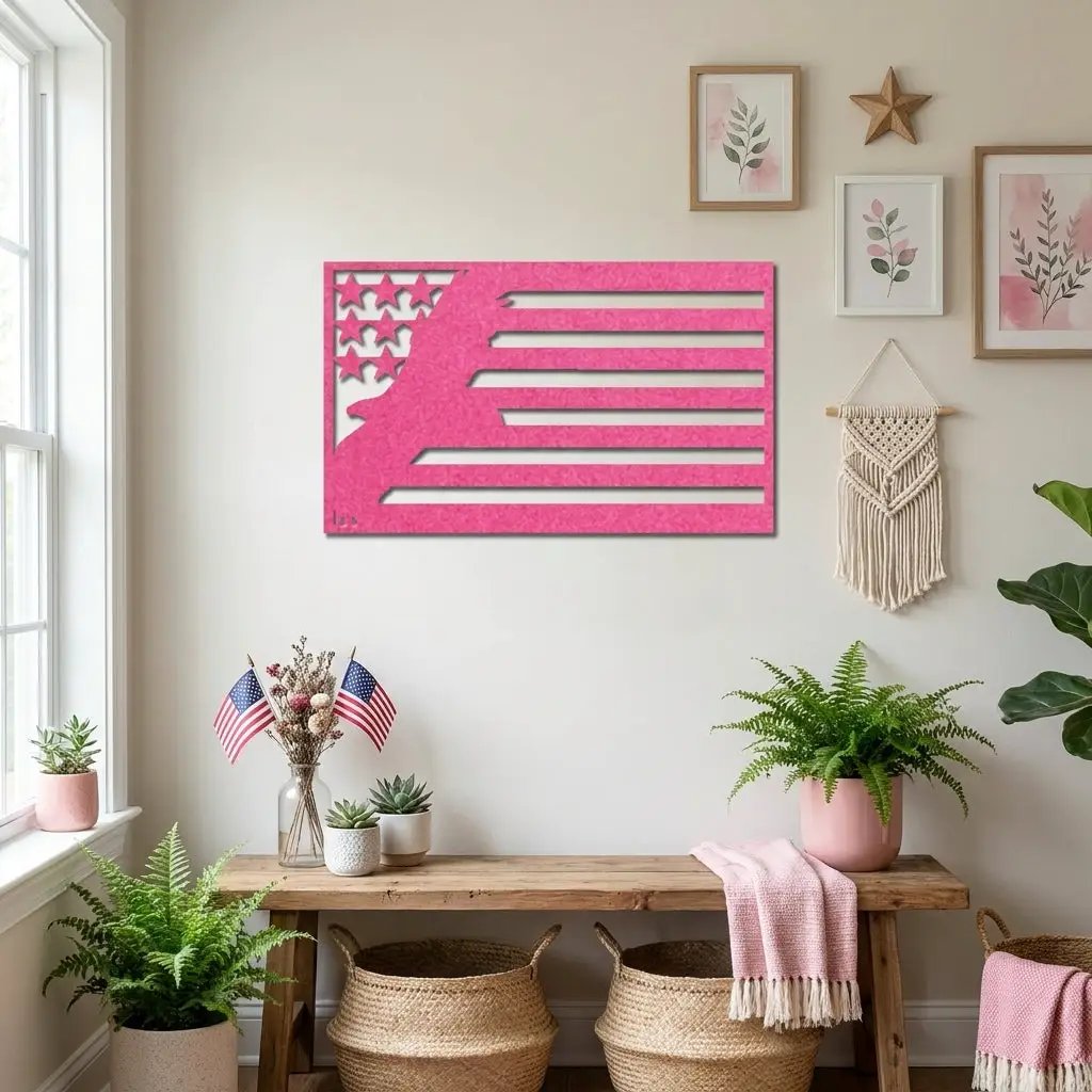American Flag Eagle Metal Wall Art, Patriotic Eagle Decor, USA Flag Wall Art,