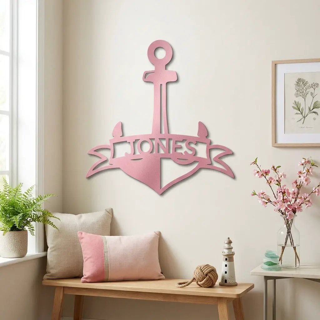 Personalized Anchor Name Metal Art – Simple, Bold, Yours