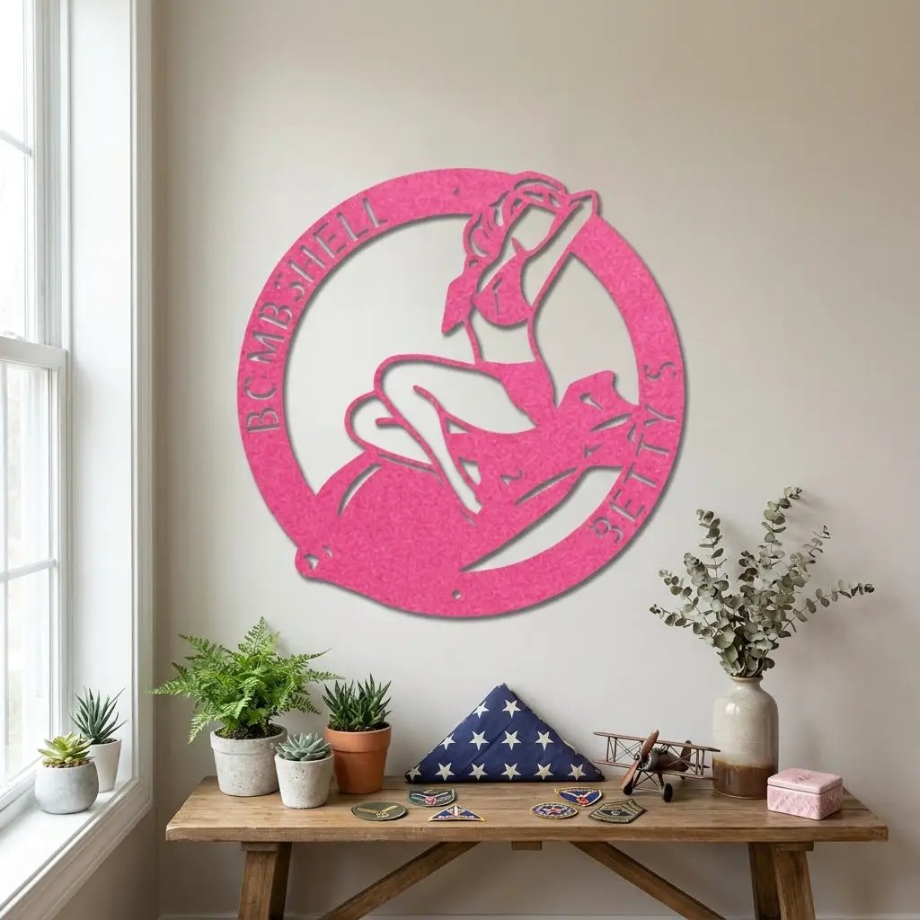 Personalized Vintage Pin-Up Metal Art – Bold, Fun & Made for Your Space