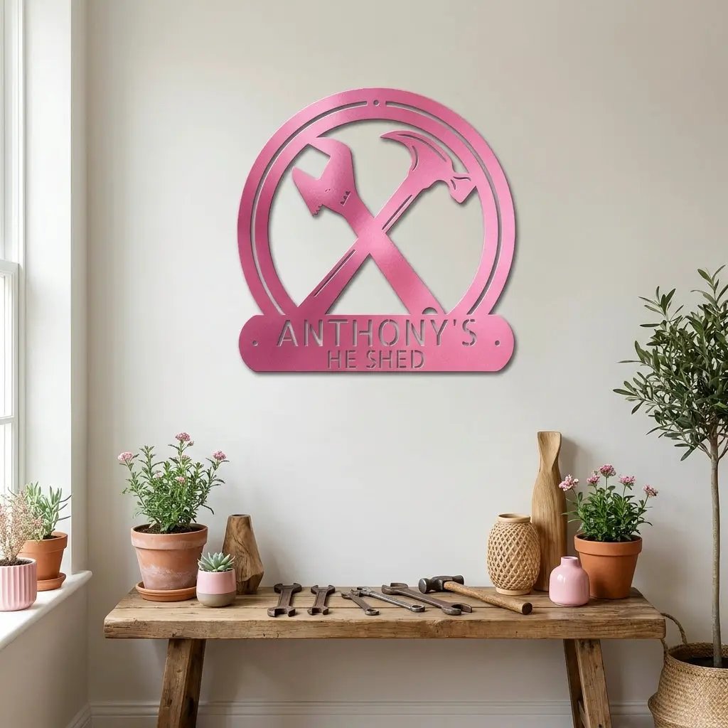 Personalized Workshop Metal Sign, Custom Garage Sign, He Shed Sign,