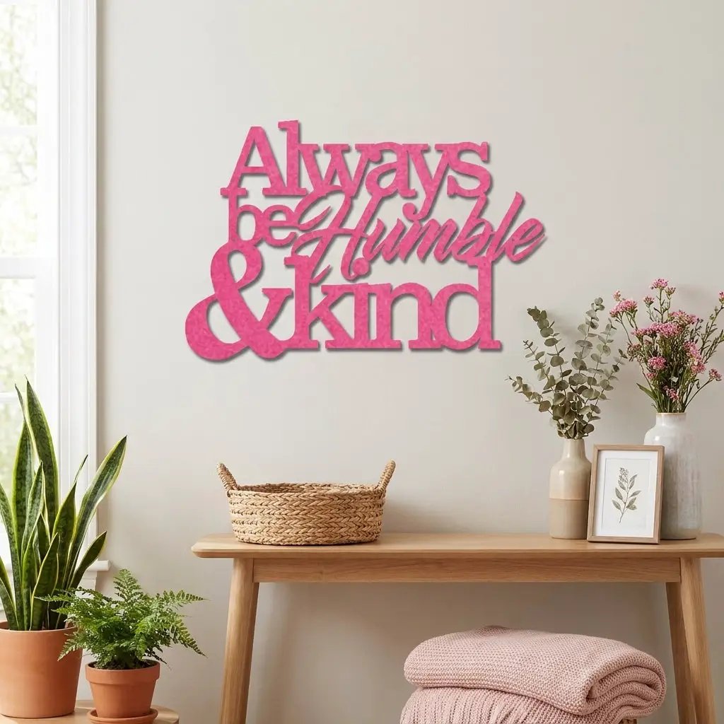 Always Be Humble and Kind Metal Wall Art – Inspirational Farmhouse Steel Sign – Rustic Family Quote Decor – Laser Cut Powder Coated USA Made Wall Hanging