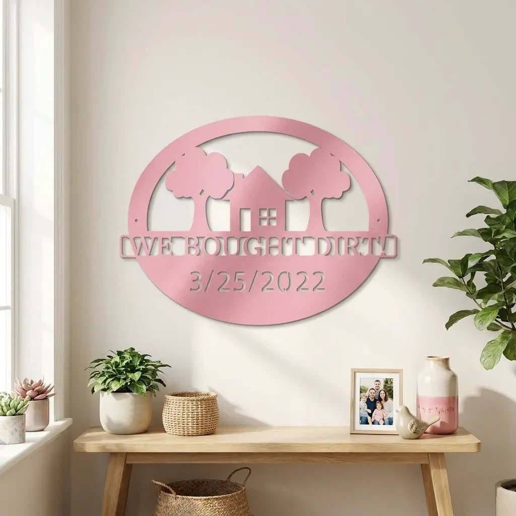 Custom New Home Steel Sign – Farmhouse Housewarming Gift with Established Date