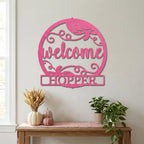 Personalized Pumpkin Metal Wall Art – Welcome Fall Sign with Family Name – Rustic Autumn Decor – Custom Front Door Pumpkin Sign – Farmhouse Fall Decor