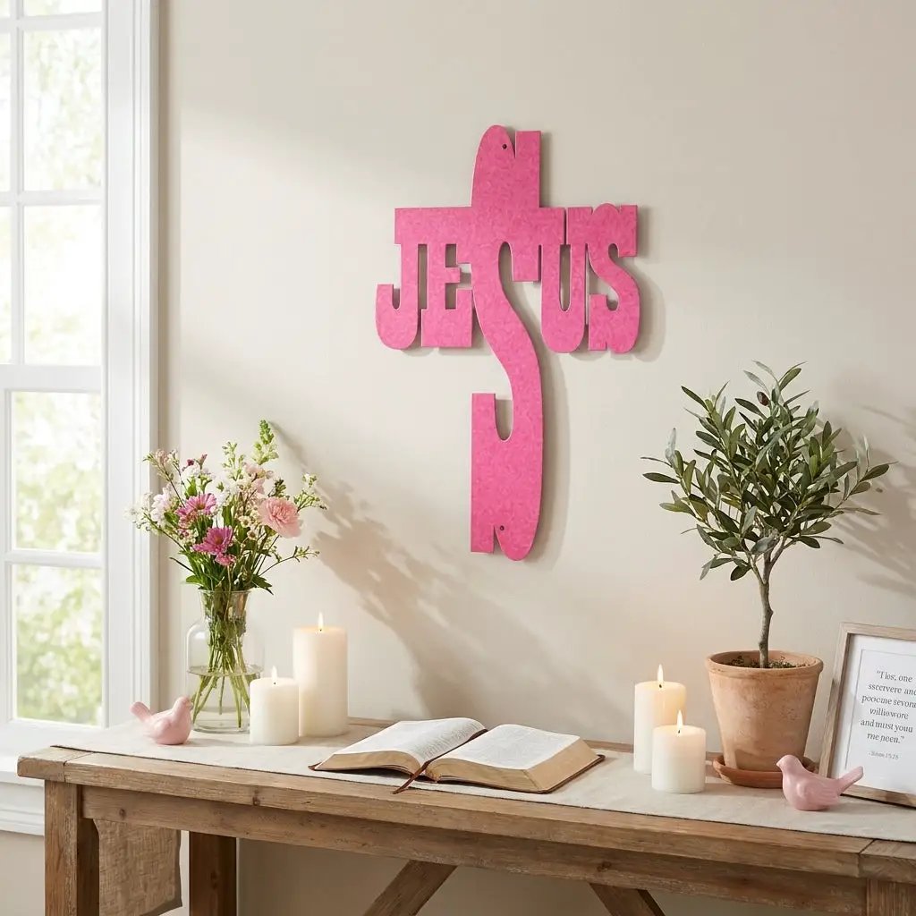 Jesus Cross Metal Wall Art | Christian Religious Decor | Inspirational Faith Wall Hanging