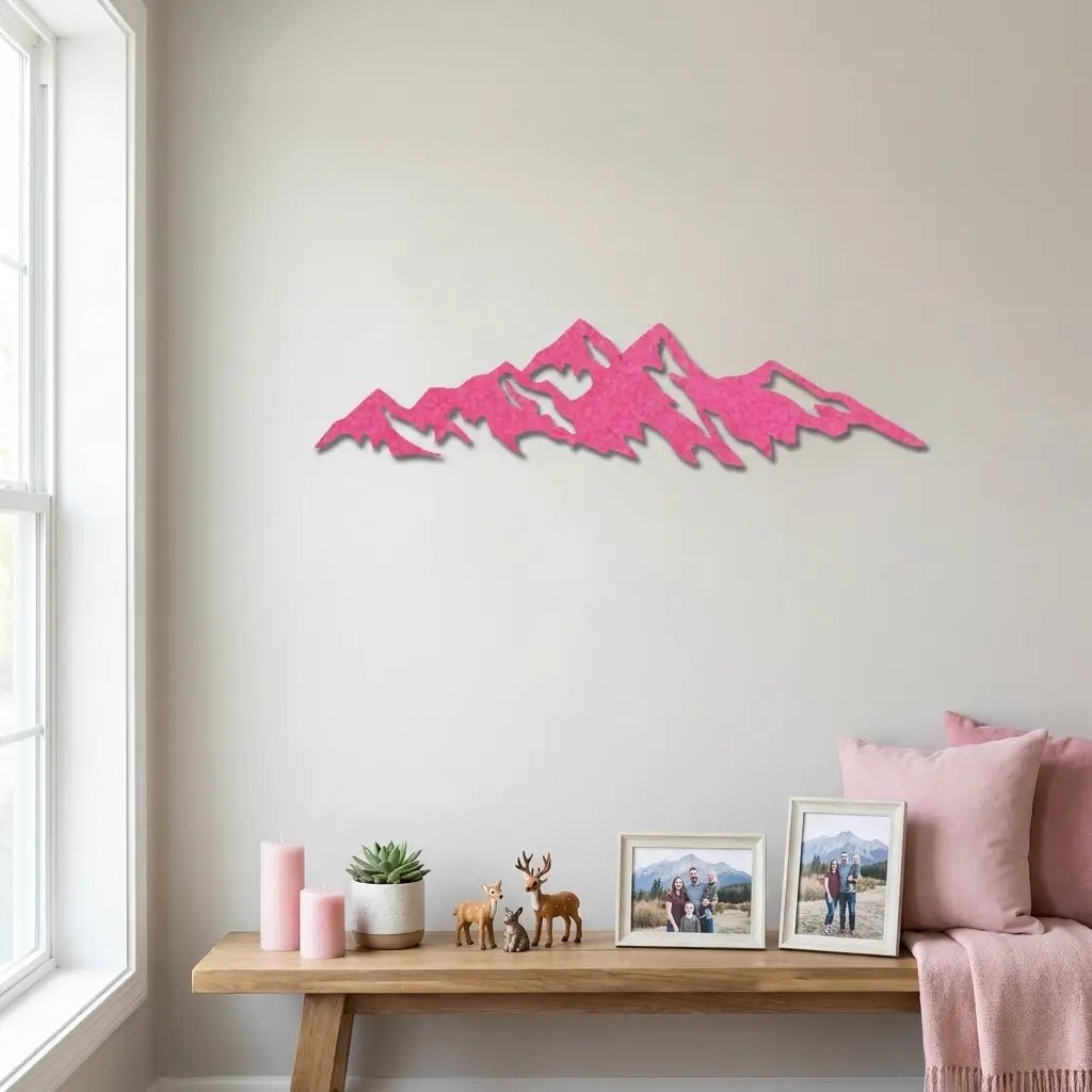 Mountain Ridge Indoor Outdoor Steel Wall Sign Art