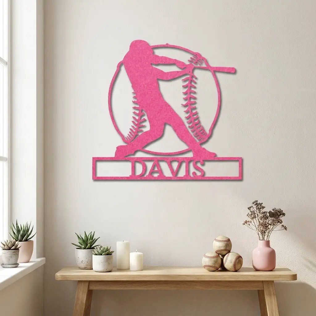 Personalized Baseball Metal Wall Art, Custom Name Baseball Player Sign, Sports Decor for Boys Room, Baseball Gift, Team Player Wall Decor