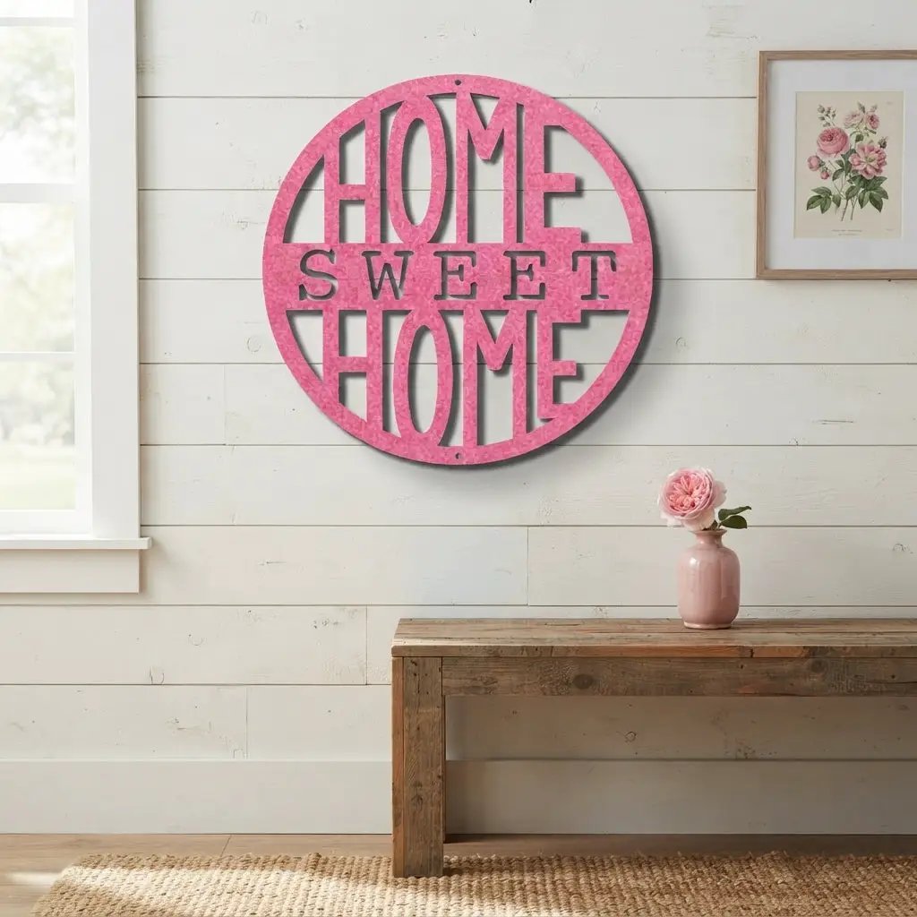 Home Sweet Home Metal Wall Art | Farmhouse Wall Decor | Rustic Home Sign | Modern Metal Wall Hanging | Made in USA