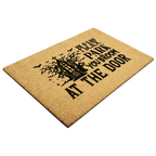 Please Park Your Broom at the Door Coir Doormat – Funny Witch Halloween Welcome Mat | Haunted House Front Porch Decor | Spooky Fall Entry Rug