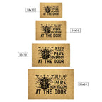 Please Park Your Broom at the Door Coir Doormat – Funny Witch Halloween Welcome Mat | Haunted House Front Porch Decor | Spooky Fall Entry Rug