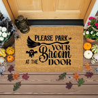 Please Park Your Broom at the Door Coir Doormat – Witchy Halloween Welcome Mat | Funny Fall Porch Decor | Rustic Farmhouse Entryway Rug